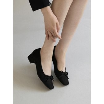 사뿐 오웨나 스퀘어 리본 펌프스힐 (4cm)