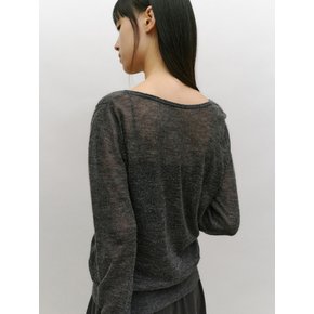 [2nd REORDER] DEEP V-NECK ALPACA KNIT [CHARCOAL]