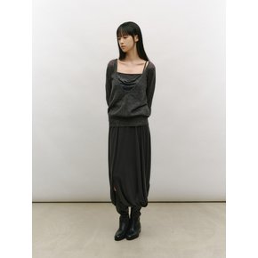 [2nd REORDER] DEEP V-NECK ALPACA KNIT [CHARCOAL]