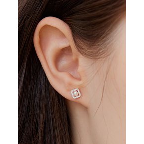[진주귀걸이 2종 증정] Fresh pearl square clear earring