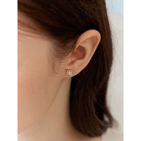 [진주귀걸이 2종 증정] Fresh pearl square clear earring