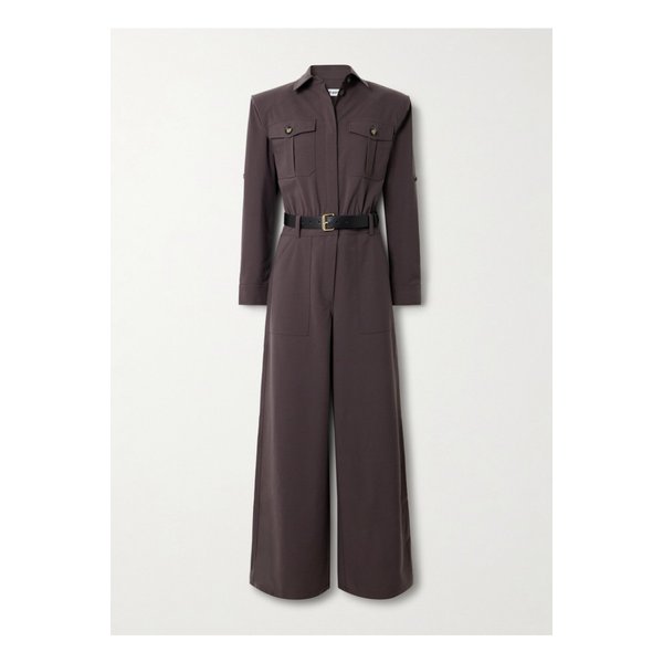 가죽 트리밍 트윌 점프수트 브라운 46376663162915095