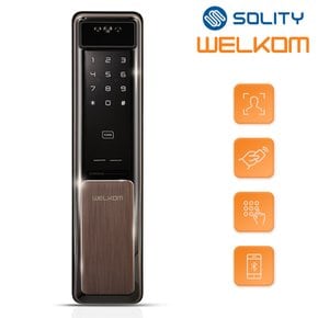 얼굴안면인식 푸시풀 도어록 WSP-2900A 카드키2개+번호키 블루투스(옵션) 현관문 디지털도어락