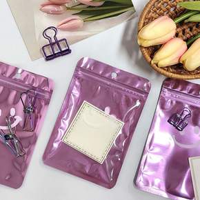 선물포장 알루미늄 지퍼백 10x15cm 퍼플 악세사리포장