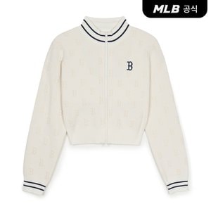 MLB [코리아공식] 여성 클래식 모노그램 셔닐사 집업 가디건 BOS (Cream)