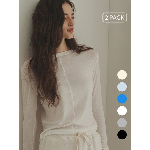 [22차 리오더] [W컨셉 단독] [1+1][2PACK][컬러추가] 텐셀 에센셜 탑_(6color)
