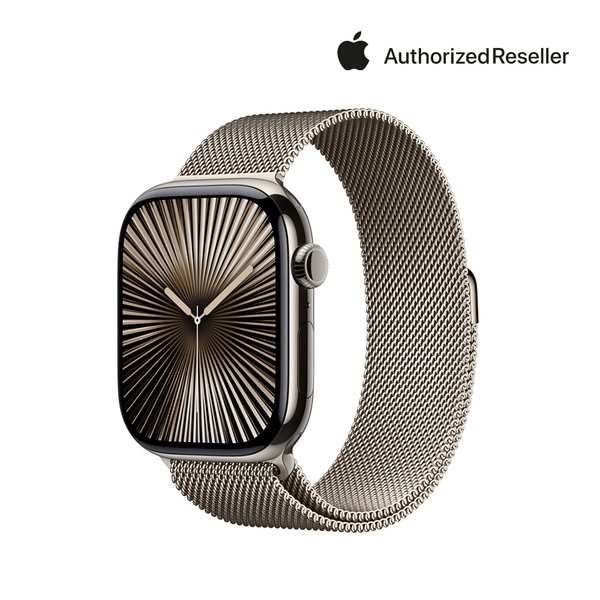 워치 10 셀룰러 46mm 내추럴 티타늄, 내추럴 밀레니즈 루프 (S/M) MC7Q4KH/A