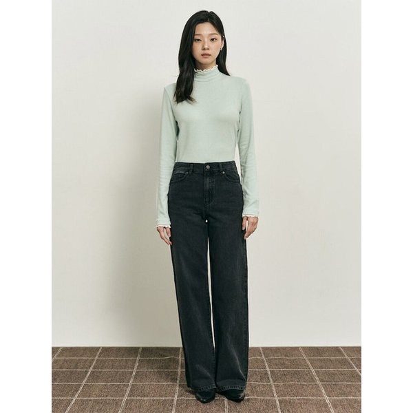 [B. my] 레이어드 디테일 터틀넥 티셔츠  라이트 그린 (BF5X41N11L)