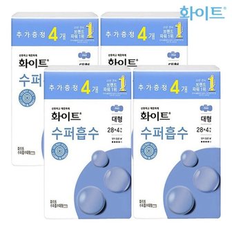 땡큐온 화이트 대형 수퍼흡수 28+4개입x4팩 산뜻하고깨끗하게_P332037709