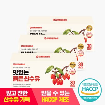 참앤들황토농원 맛있는 붉은 산수유 건강즙 80ml x 30포 3박스