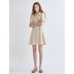 S Flare Half Shirt Dress_Light Beige