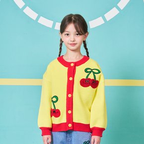 키즈 체리 배색 가디건