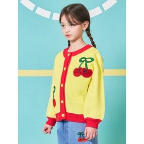 키즈 체리 배색 가디건