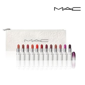 맥 MAC 메이크업 도즌 미니 파우더 키스 립스틱 12개 세트