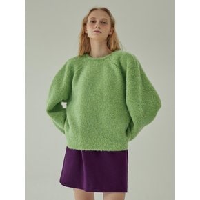 FURRY WOOL KNIT_PEA GREEN