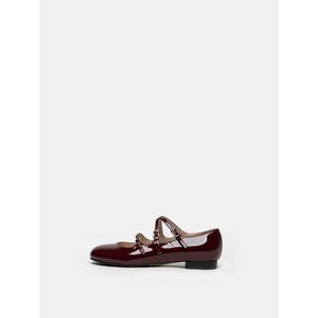 RORI 3 Series 2 라운드 플랫 Patent Leather Deep Red Wine