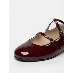 RORI 3 Series 2 라운드 플랫 Patent Leather Deep Red Wine