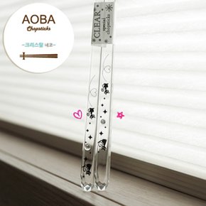 일본 AOBA /크리스탈 네코/고양이 젓가락/라인스톤