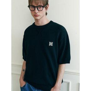 SIGNATURE LOGO HALF KNIT BK