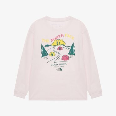 노스페이스 [노스페이스키즈 공식] NT7TR01U 키즈 캠프아웃 긴팔 라운드티_LIGHT PINK