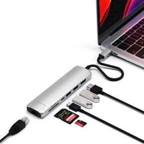 사테치 USB-C 슬림 멀티포트 (이더넷 어댑터 포함)