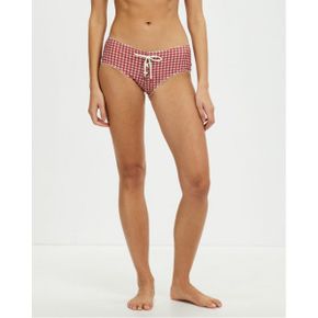 5214258 Jaded London Hotpant Short Bikini Bottom With Picot Trim - Red Gingham