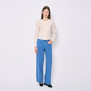 베르니스 [시즌오프 30%]도트 자수 와이드 데님 팬츠 BE25S3FRNJ835