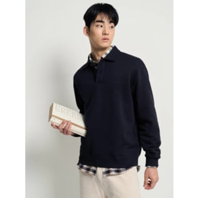 26SS 솔리드 칼라넥 스웨트 셔츠 - 네이비(BC6141C54R)