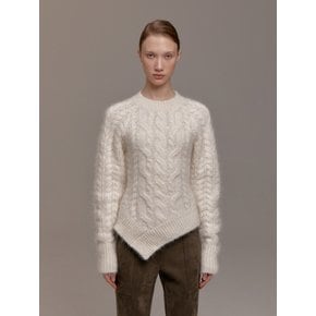 ALPACA BLEND CABLE KNITTED JUMPER (IVORY)