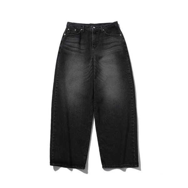 페이드 워시드 데님 벌룬팬츠 블랙