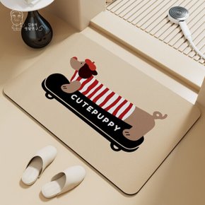 퍼피 규조토 발매트 화장실 욕실 주방 빨아쓰는 미끄럼방지