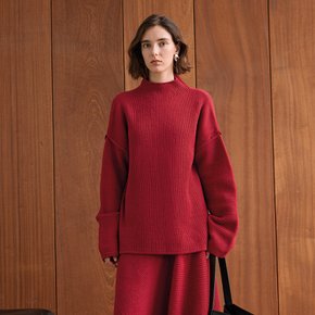 YY_Loose turtleneck sweater_RED