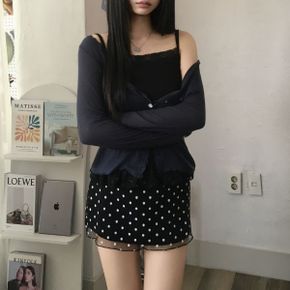 에스닉 페어리 자개 버튼 레이스 골지 슬림 가디건3color