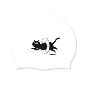 PSC-03 디자인 실리콘 수영모 캣튜브 화이트