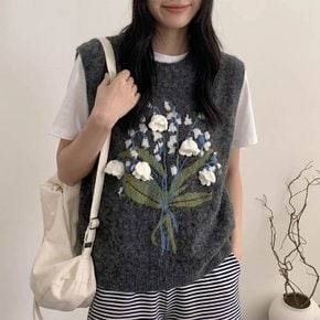 실버벨 캐시터치 루즈핏 보카시 니트 베스트_F5156