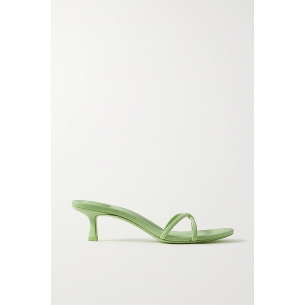 달리아 크리스털 장식 가죽 뮬 라임 그린 1647597287181562