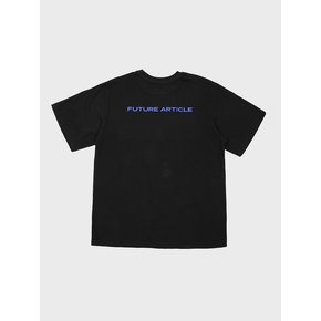 BLUE 3D X=O T-SHIRTS IN BLACK (엠보 자수)