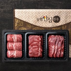 [냉장]1등급 한우 구이 선물세트 1.2kg (꽃등심,안심,채끝) 부직포가방 포함