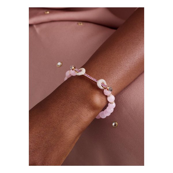 아나냐 차크라 18k 로즈 골드 멀티스톤 브레이슬릿 핑크 46376663162896731