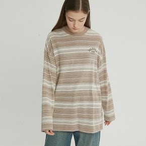 (TS-21522) STRIPE LONG SLEEVE T-SHIRT BEIGE