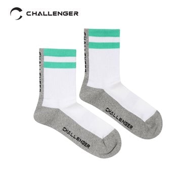 챌린저 라인 포인트 중목 골프 양말 라이트그린_CHC1MSO0696LN