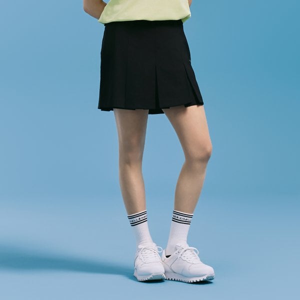 [부산점] 여성 컴포트 와이드 밴드 플리츠 큐롯 블랙