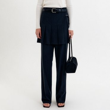 룩캐스트 볼린 플리츠 레이어드 팬츠_차콜 / BOLIN PLEATED LAYERED PANTS_CHARCOAL