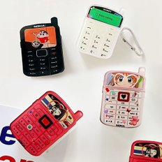 에어팟 프로 3 2 1 2세대 3세대 귀여운 캐릭터 레트로 안테나 전화기 무선 이어폰 실리콘 케이스