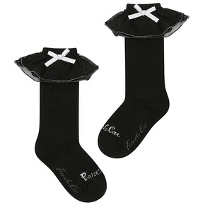 여아양말 블랙 SV 인터록 니삭스 Q64DG4013