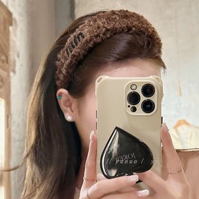 예쁜 뽀글이 털 겨울 가을 머리띠 도톰한 볼륨 똥머리 웨이브 단발 안아픈 헤어밴드