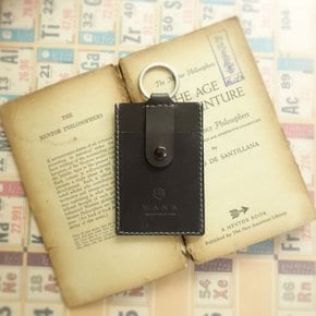 Card Case_with KeyHolder -  천연가죽 키링 카드지갑 [애쉬그레이]