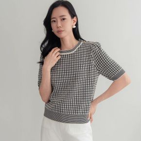 로열 체크 퍼프 니트_P419384036