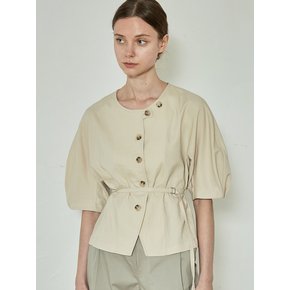 comos 835 Stitch raglan sleeve belt blouse (beige)