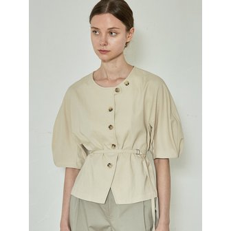 ourcomos comos 835 Stitch raglan sleeve belt blouse (beige)